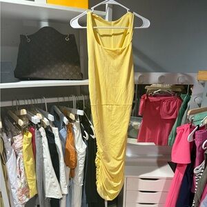 Yellow Ruched Dress